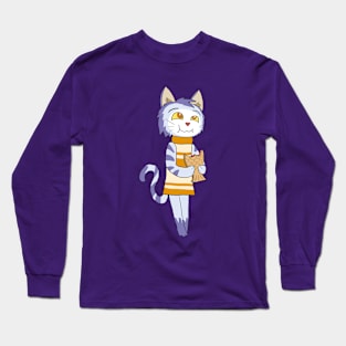 Chibi Cat w/ Taiyaki Cake 3 Long Sleeve T-Shirt